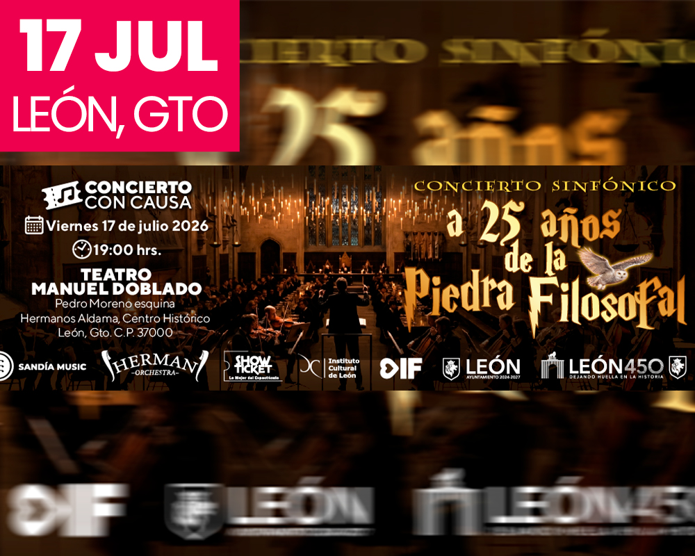 CONCIERTO SINFÓNICO A 25 AÑOS DE LA PIEDRA FILOSOFAL (CONCIERTO CON CAUSA) - LEÓN 2026